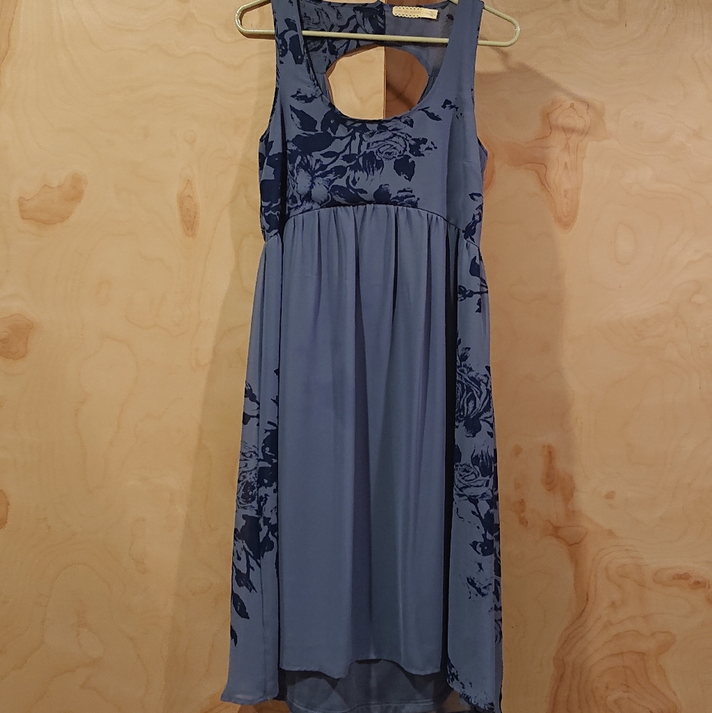 UO Blue Chiffon High-Low Dress